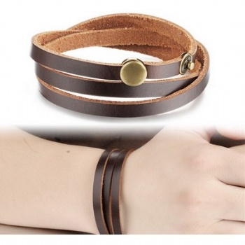 Leather Bracelet with Snap Closure