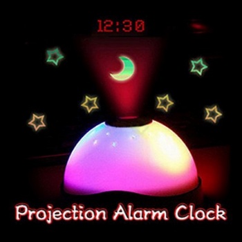 moon and stars projection LED electronic mute alarm clock