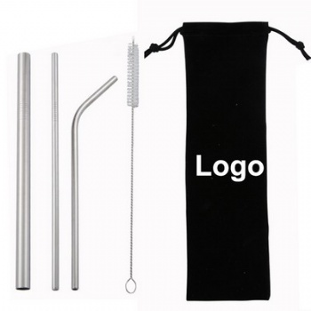 Stainless Steel Drinking Straw With Pouch Kit