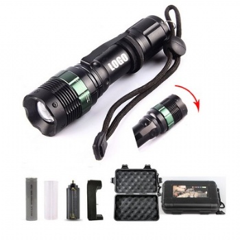 LED Tactical Flashlight With Battery Set