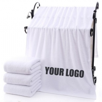 Solid White Cotton Bath Towels