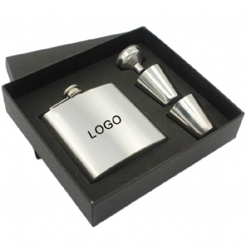 7 Oz Stainless Steel Hip Flask Gift Set