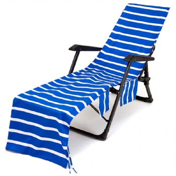 Full Color Pool Chair Towel with Side Pockets
