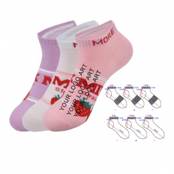 Custom Jacquard Weave Casual Ankle Socks Cotton Low Cut Socks
