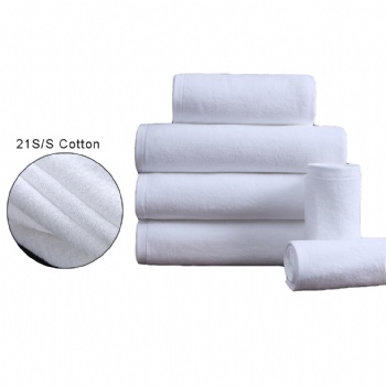 21s/s Cotton White Bath And Hand Towels Set