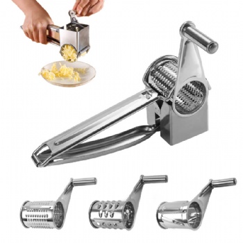 Manual Cheese Grater for Kitchen with 3 Interchangeable Blades
