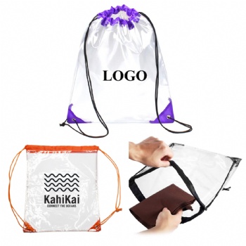 Custom Clear Drawstring Backpack For Stadiums Travel Sport