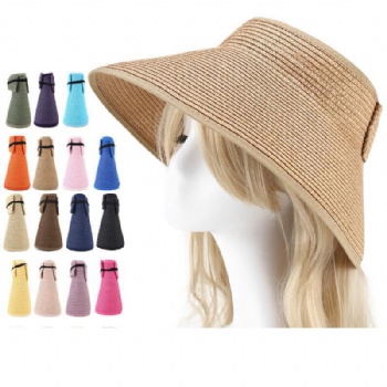 Women's Sun Visor Wide Brim Straw Hat