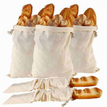 Linen Bread Drawstring Bag