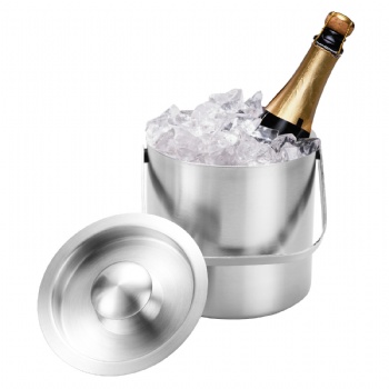 Double Wall Stainless Steel Insulated Ice Bucket With Lid and Ice Tong