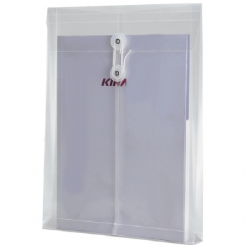 Vertical Clear Plastic A4 File Envelope with Drawstring