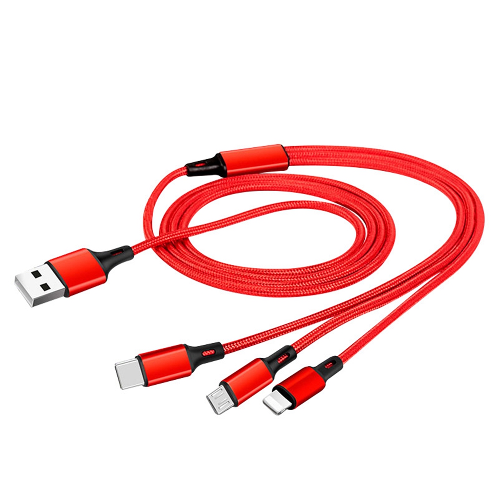 3 in 1 Nylon Braided Multiple cable Charger