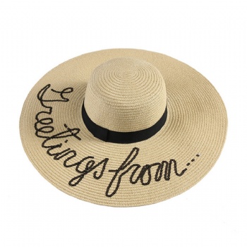 Exclusive Lettering Sun Straw Hat