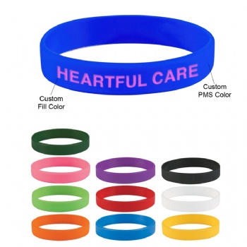 Debossed Silicone Bracelets With Color Fill