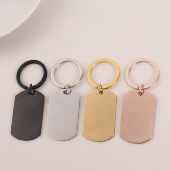 Stainless Steel Dog Tag With Keychain