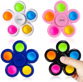 Fun and Relaxing Five Bubble Flower Fidget Push Pop Spinner