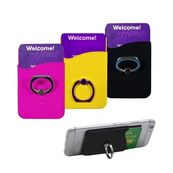 Silicone Cellphone Wallet With Zinc Alloy Ring