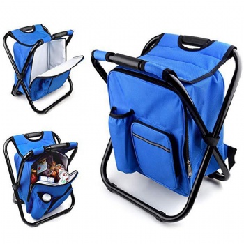 Portable Folding Stool with Backpack Ice Bag